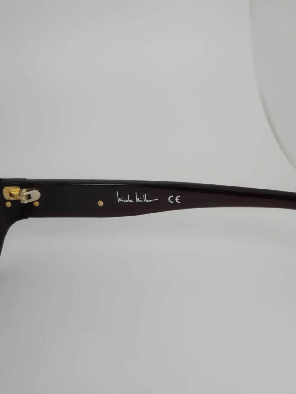 Nicole Miller Deep pearl Purple Women's Designer Eyeglass Frames Gold Accents